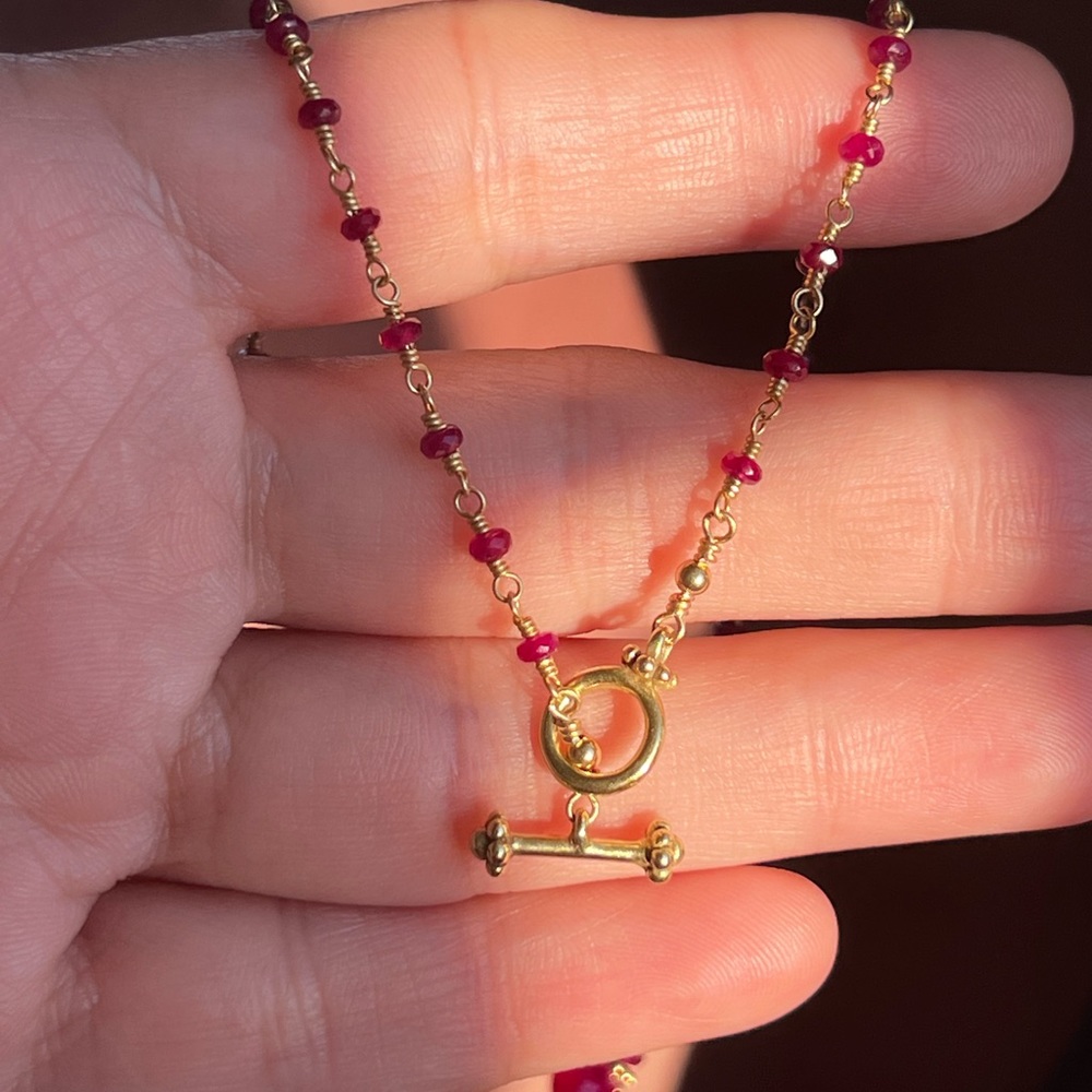 18k Natural Ruby necklace - Picture 11 of 12